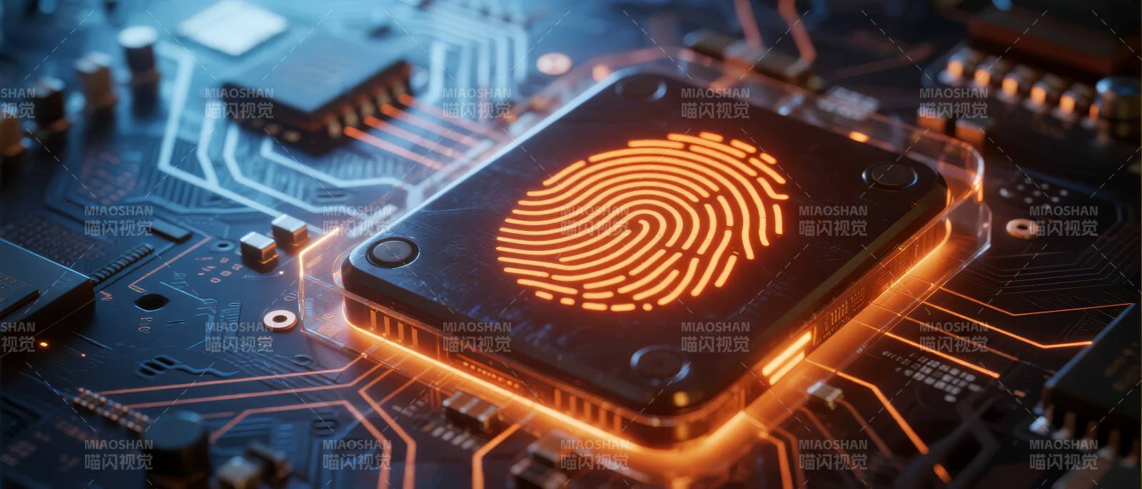 指纹芯片科技感图片