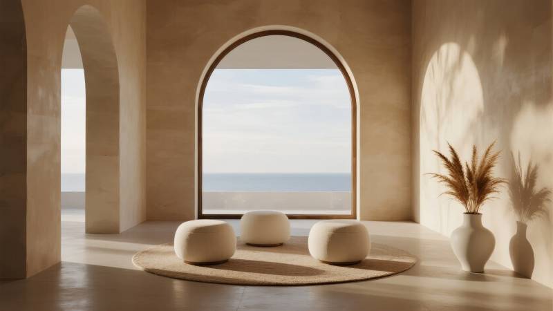 静谧海景冥想空间图片