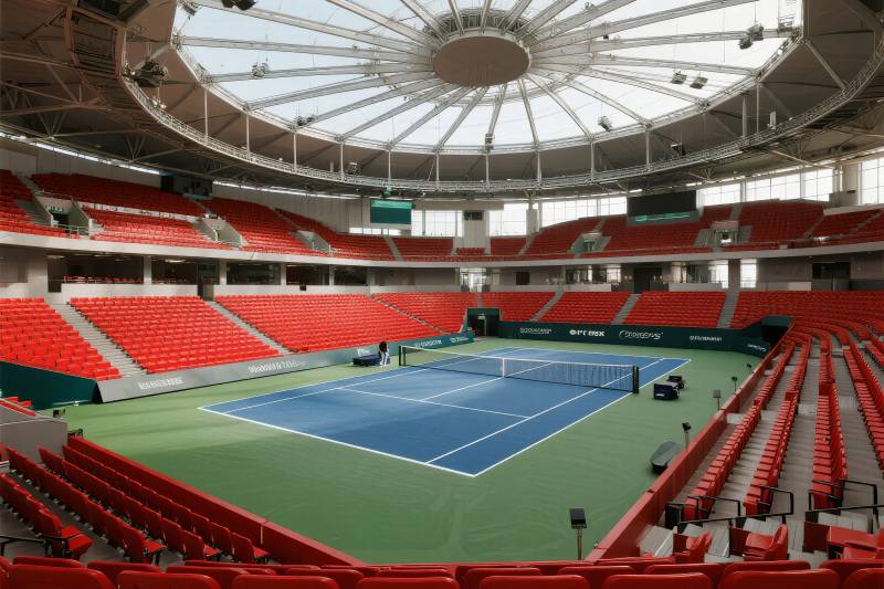 空旷的网球馆图片