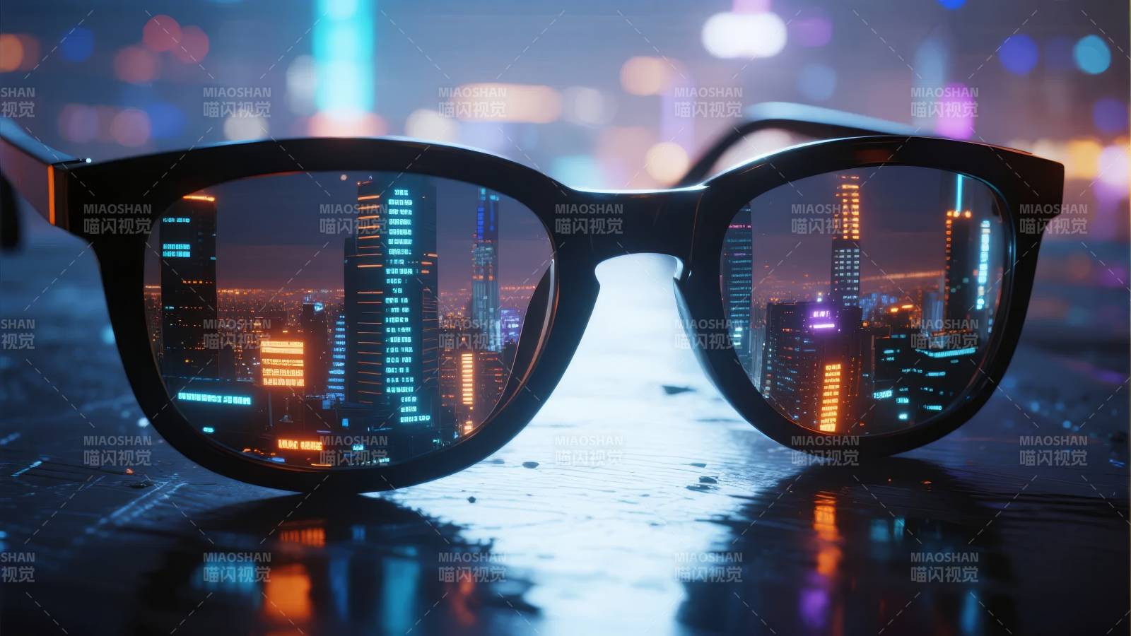 夜景镜中城图片