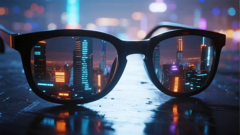 夜景镜中城图片