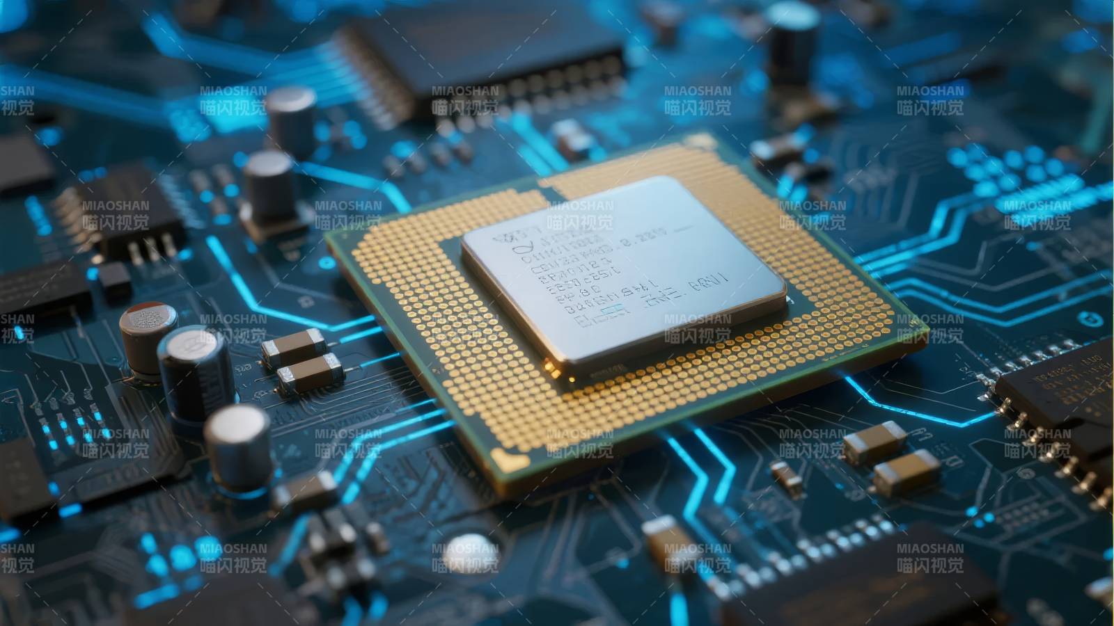 芯片电路特写图片