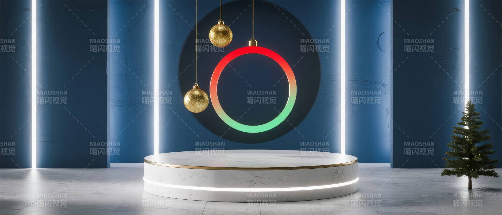 圣诞环饰舞台图片