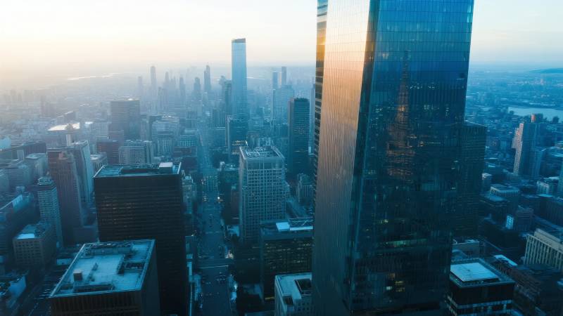 城市天际线晨曦图片