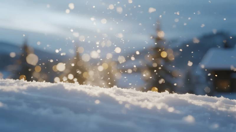 雪落冬日静谧景图片