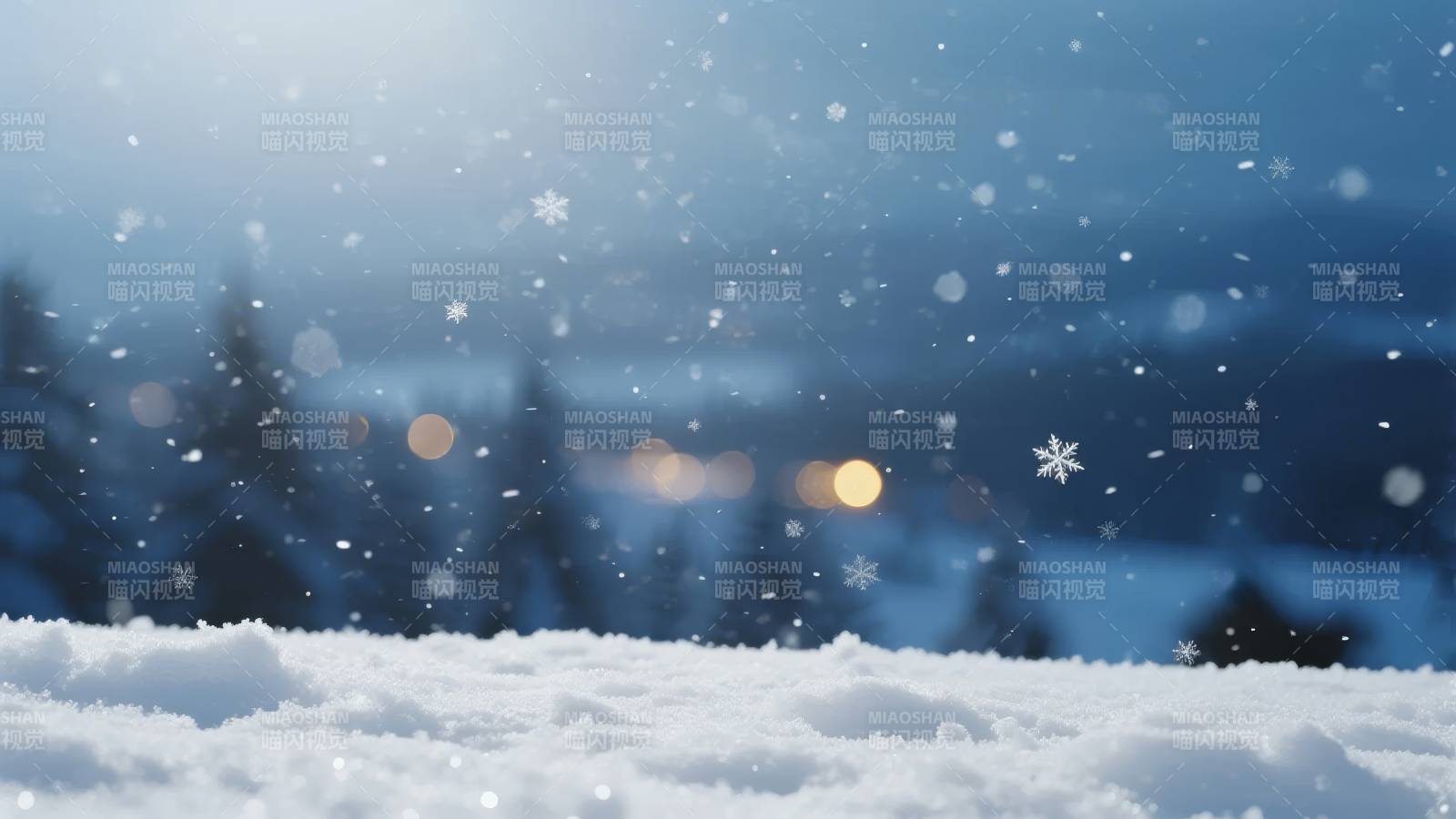 雪夜静谧美景图片