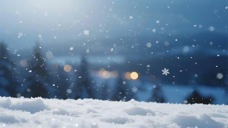 雪夜静谧美景图片