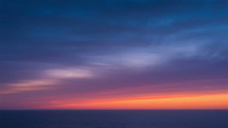 暮色海天一线图片