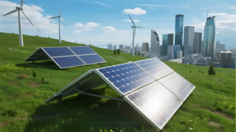 绿色能源城市风光图片