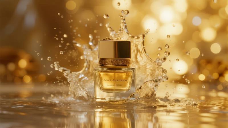 金色香水 水花四溅图片