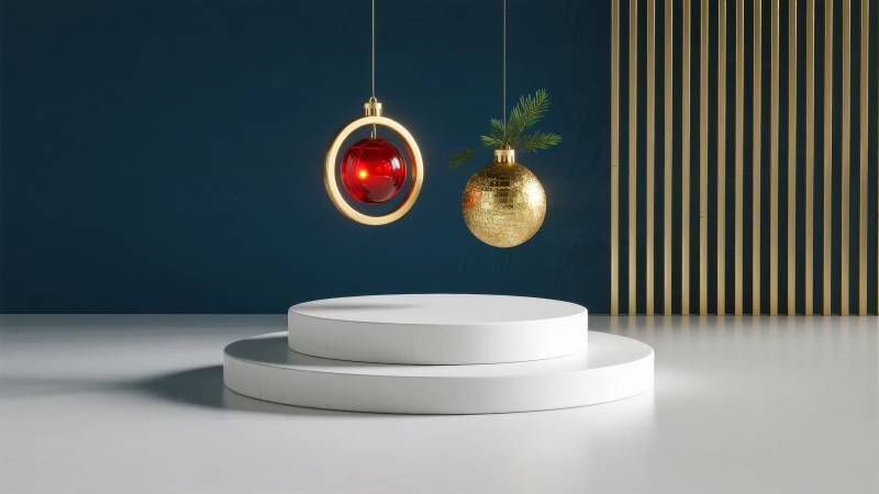 圣诞装饰展示台图片