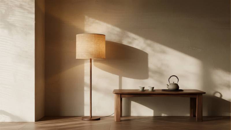 静谧茶室光影图片