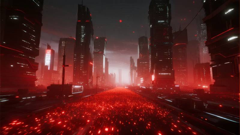 霓虹都市夜景图片