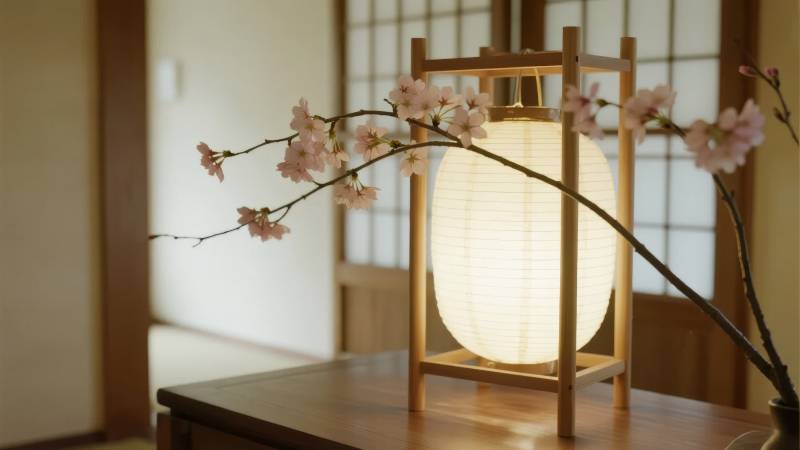 樱花灯影静谧美图片