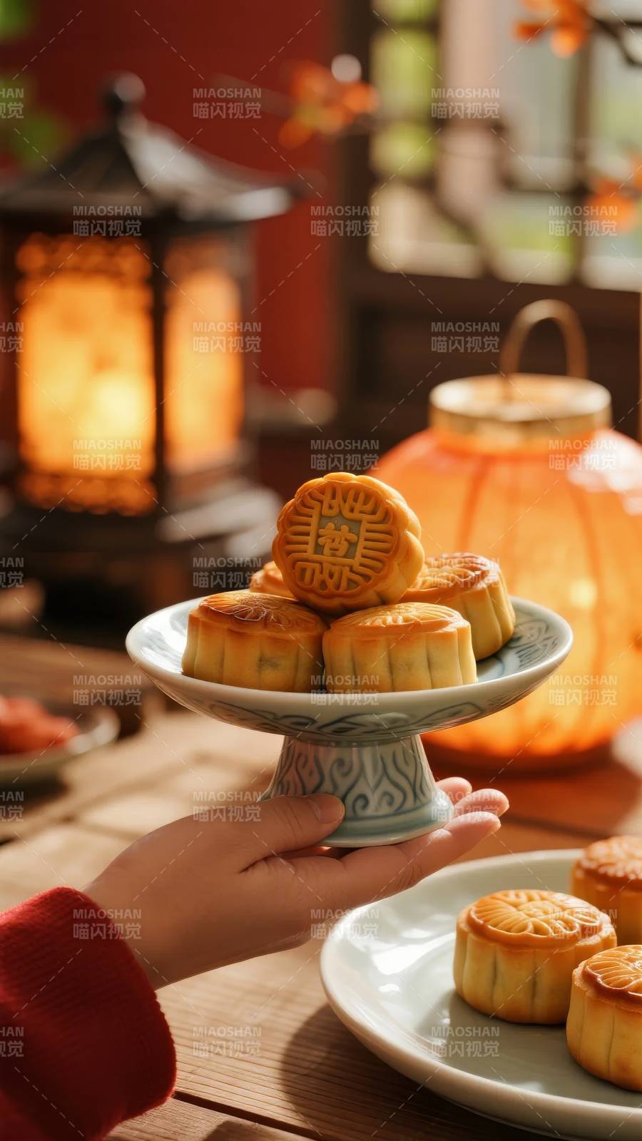 中秋月饼香飘逸图片