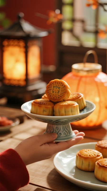 中秋月饼香飘逸图片