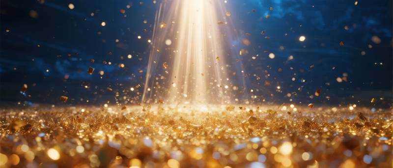 金色光芒洒落大地图片