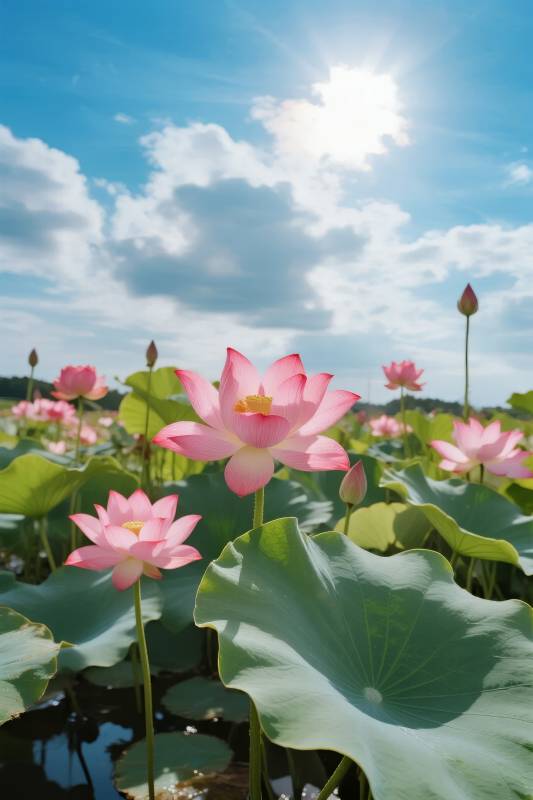 荷花映日 清风徐来图片