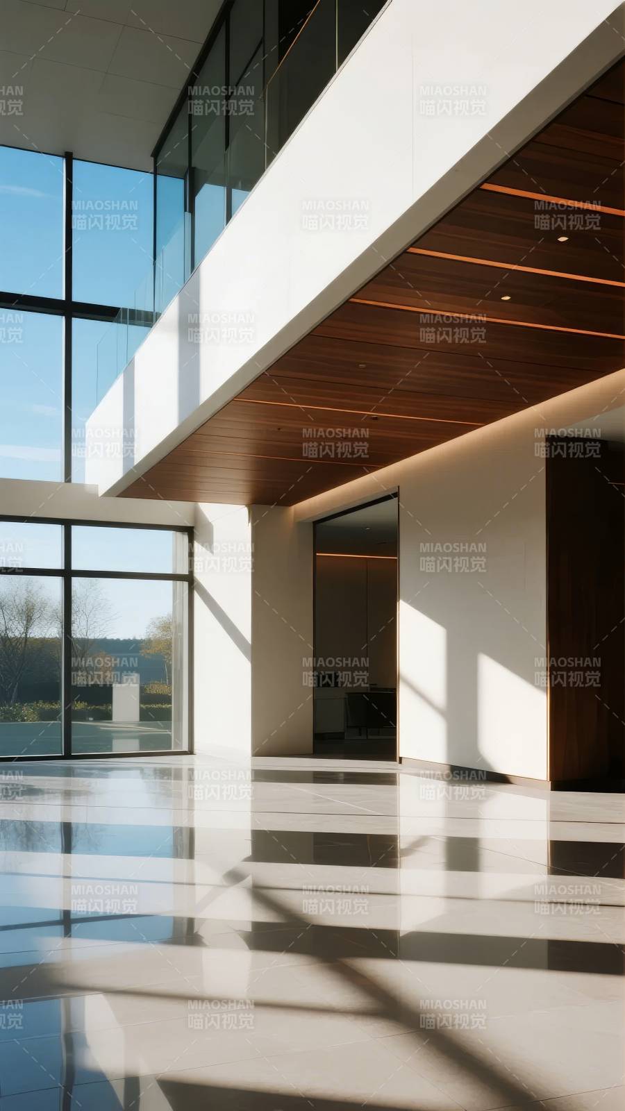 现代建筑大厅光影图片