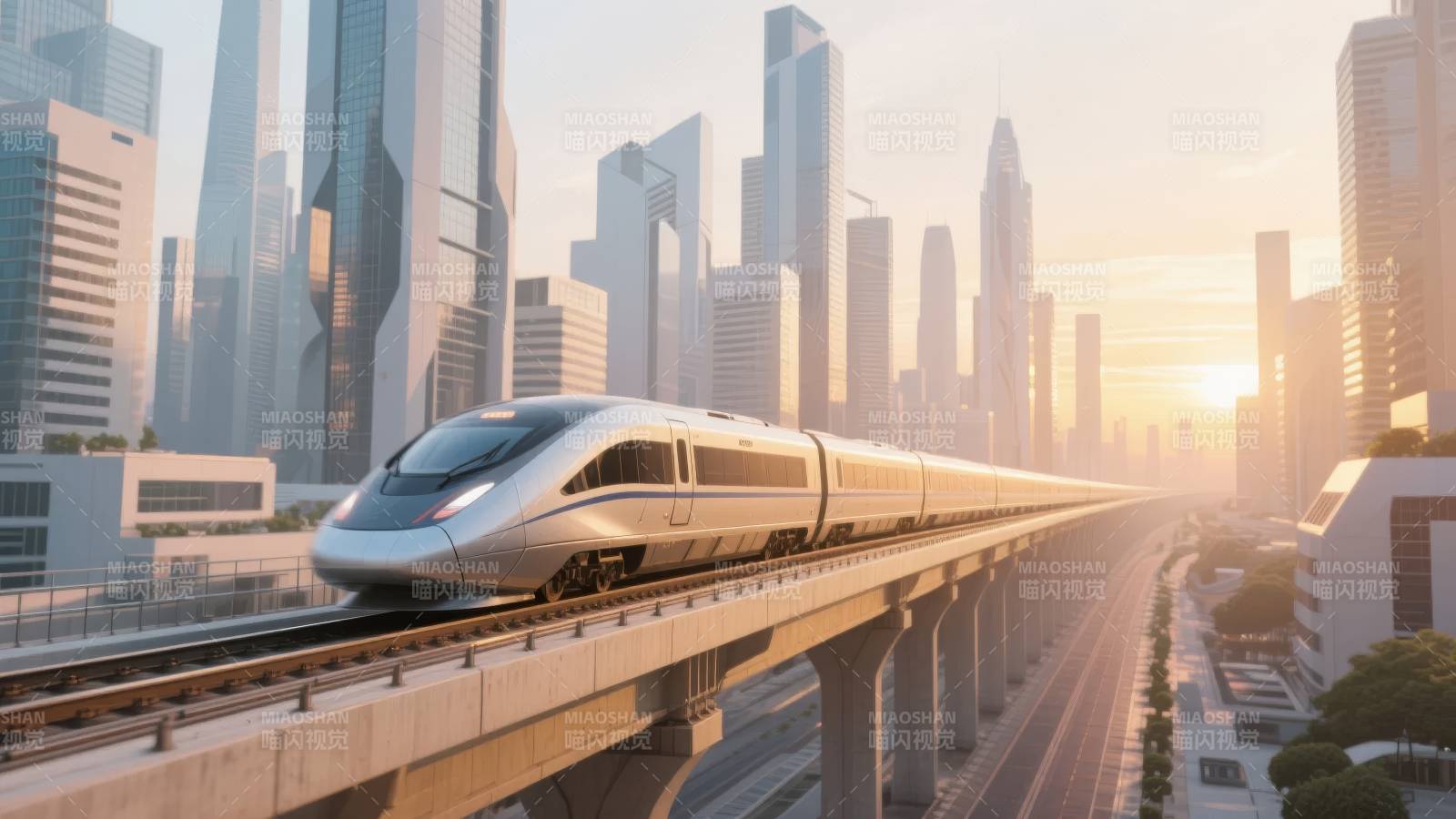 未来之城高速列车图片