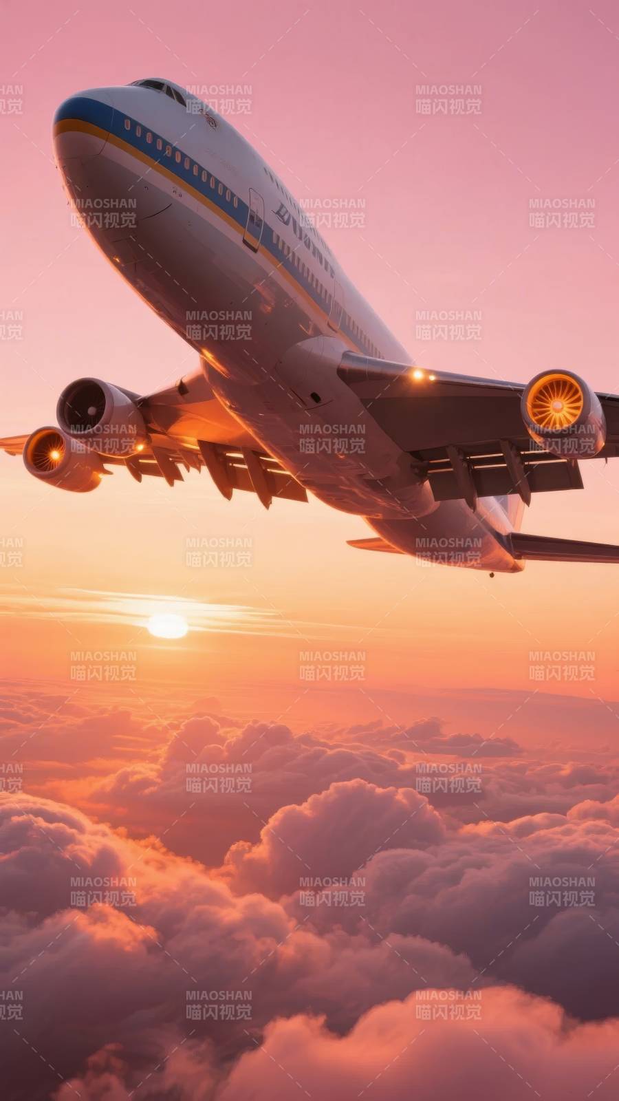 日落云海飞航图片