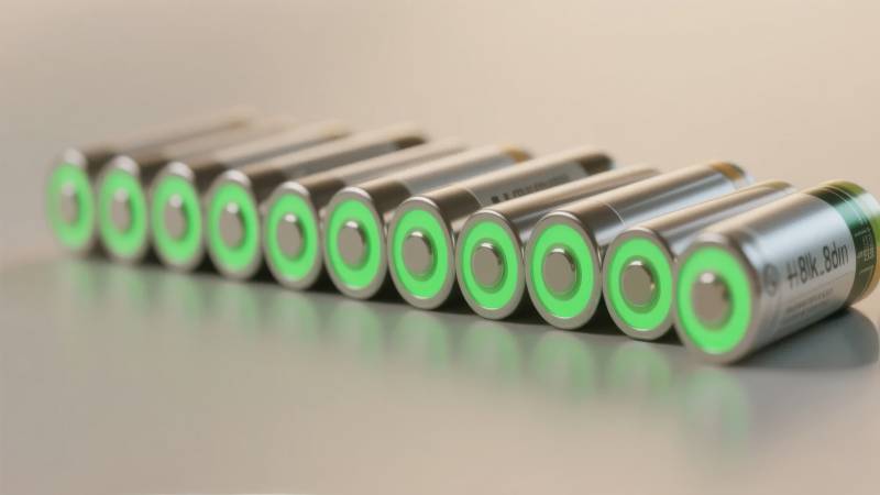 绿色电池排列整齐图片