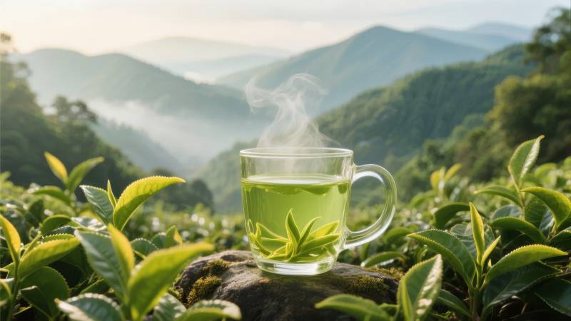 山间茶香袅袅图片