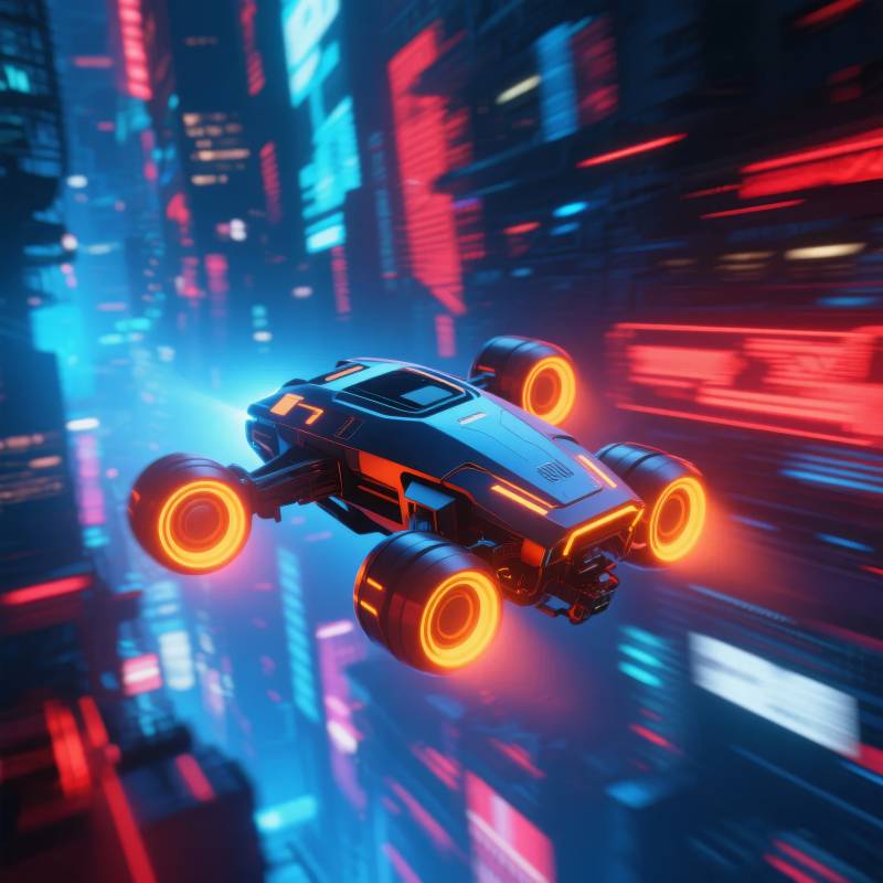 霓虹飞车疾驰夜城图片