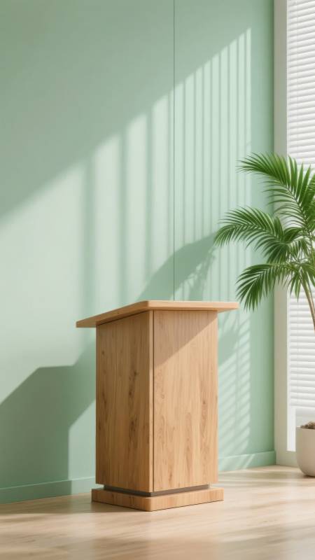 简约木质讲台图片