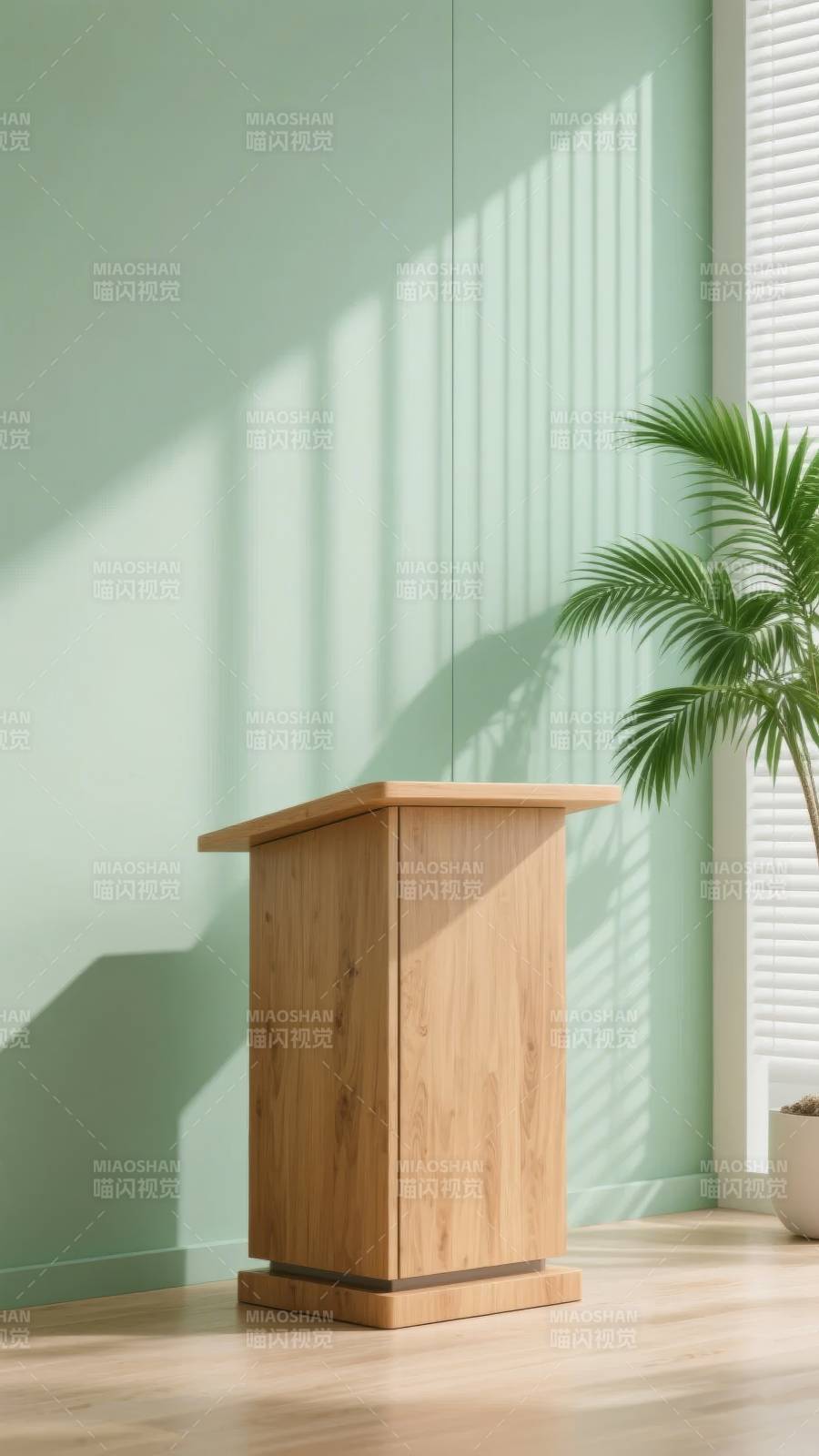 简约木质讲台图片