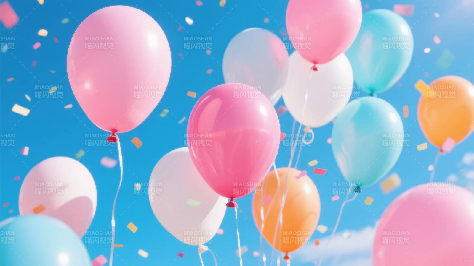 气球飘舞 彩带纷飞图片