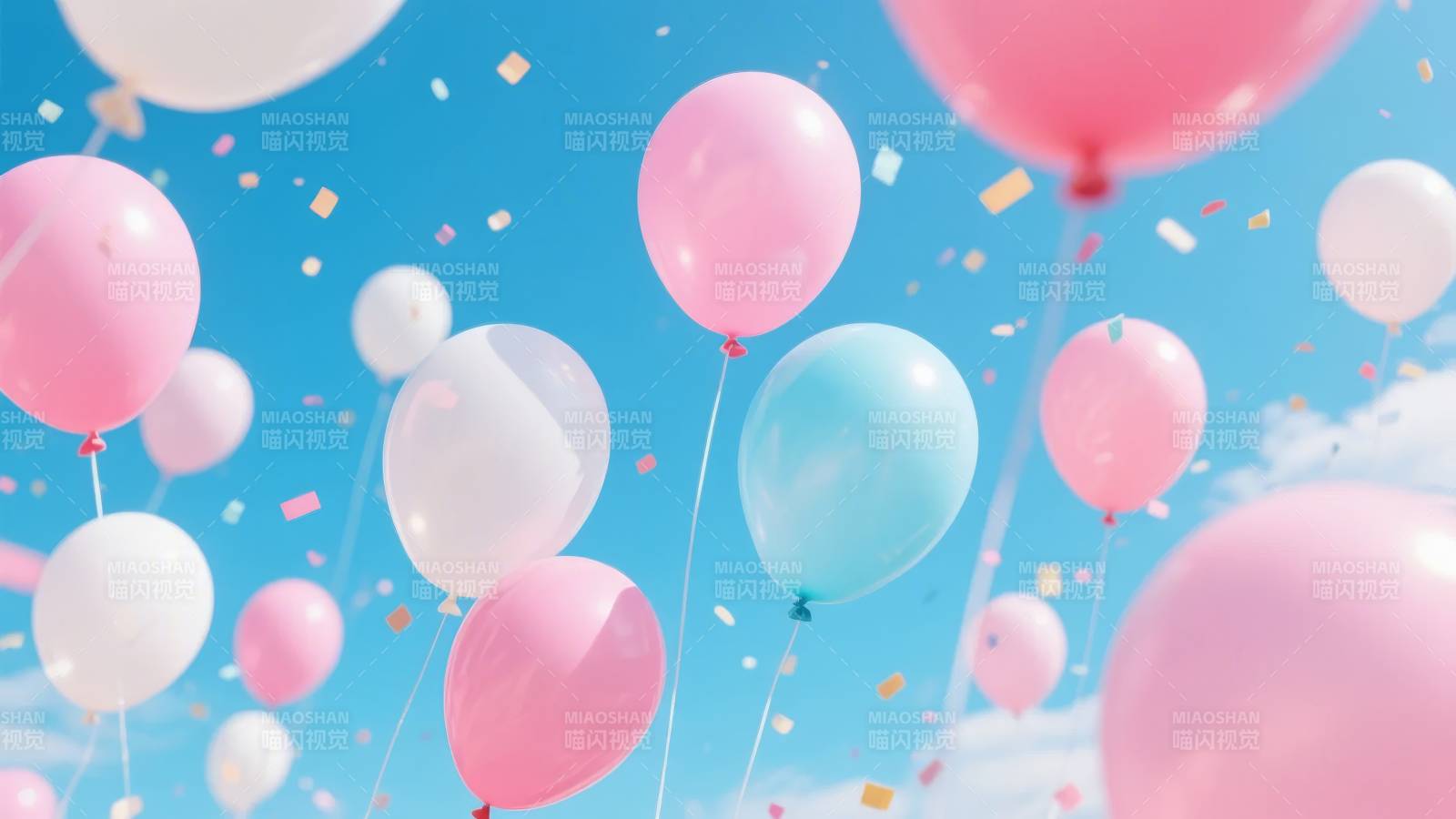 气球飘飞庆贺时刻图片
