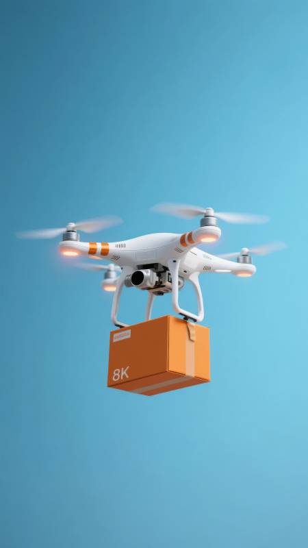 无人机送包裹图片