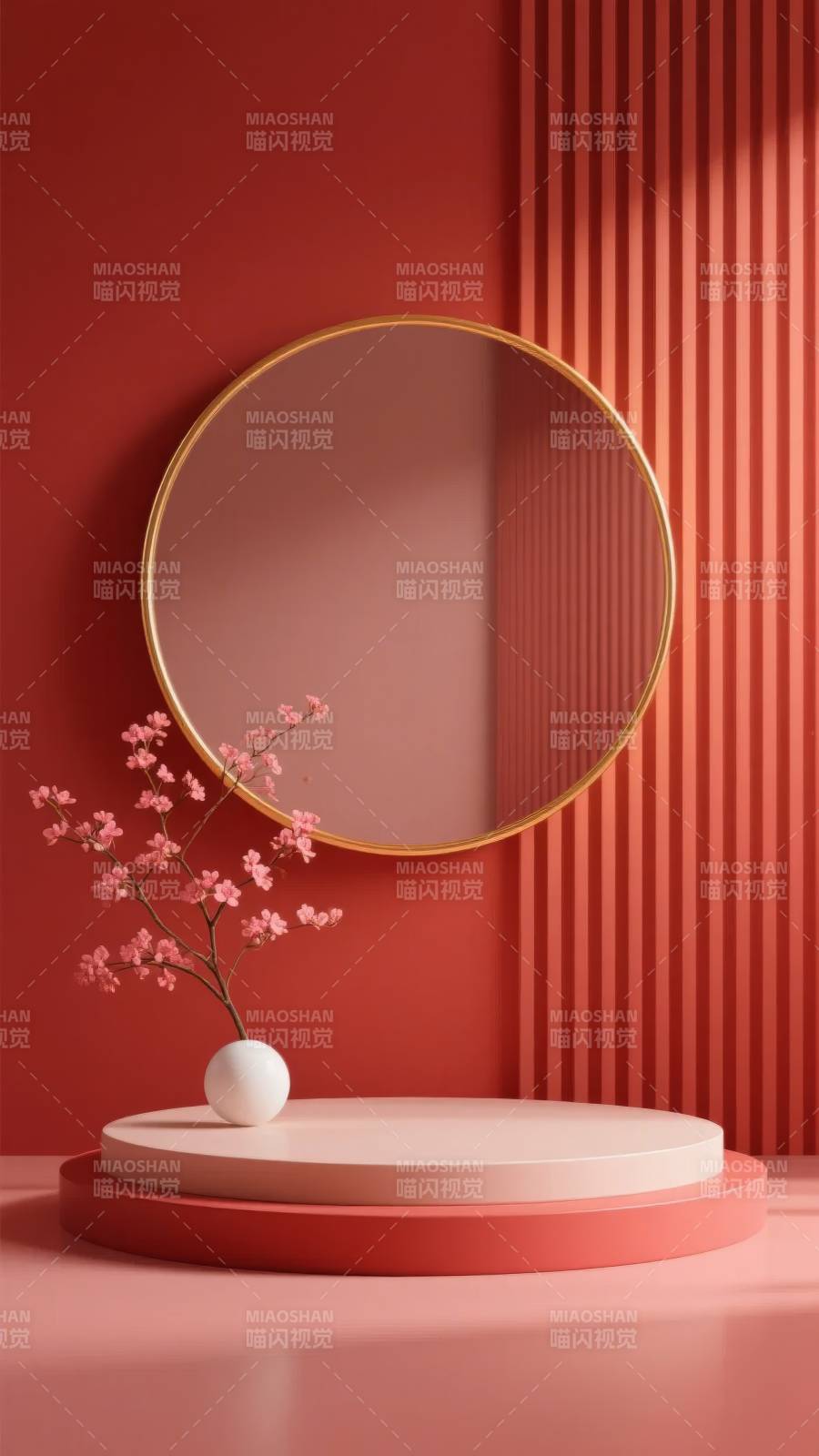 红墙镜影花枝图片