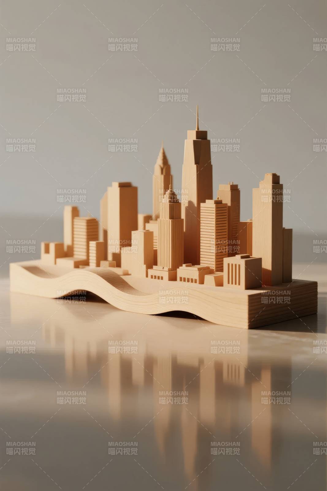 木制城市模型图片