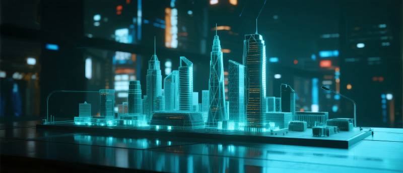 未来城市夜景图片