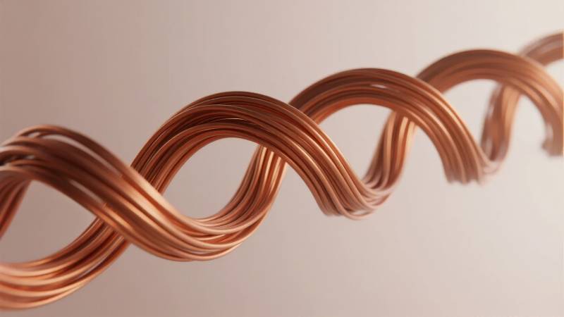 铜线螺旋特写图片