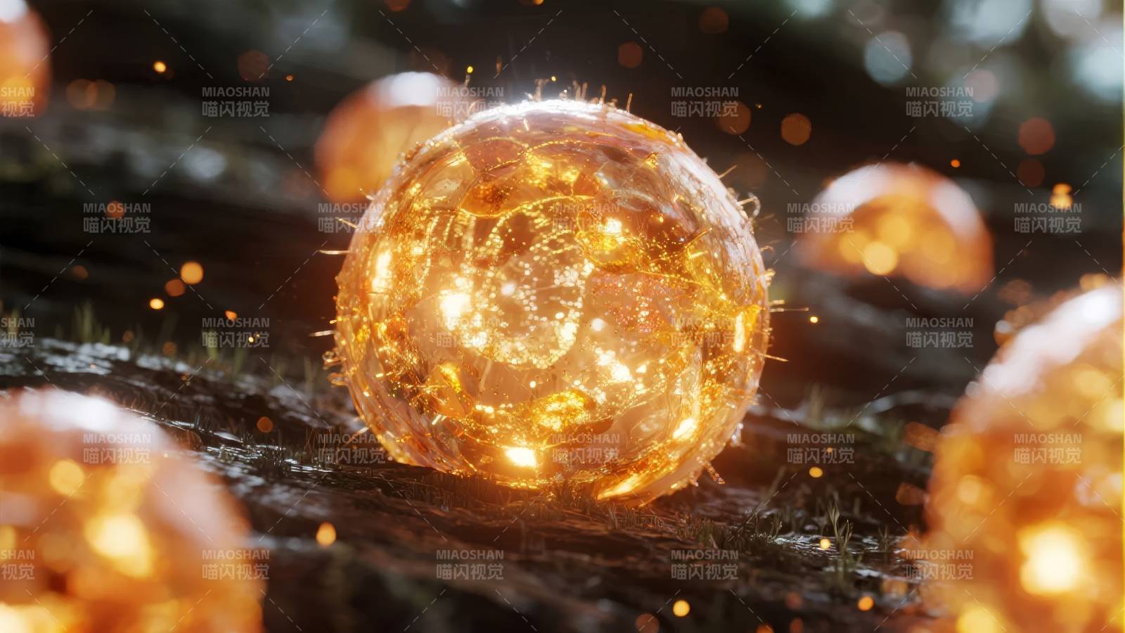 金光闪烁的神秘球体图片