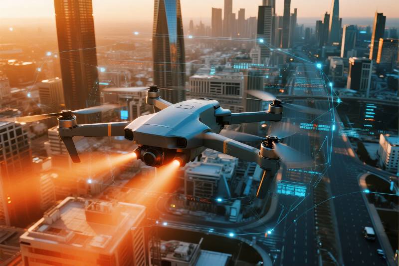 未来城市无人机图片