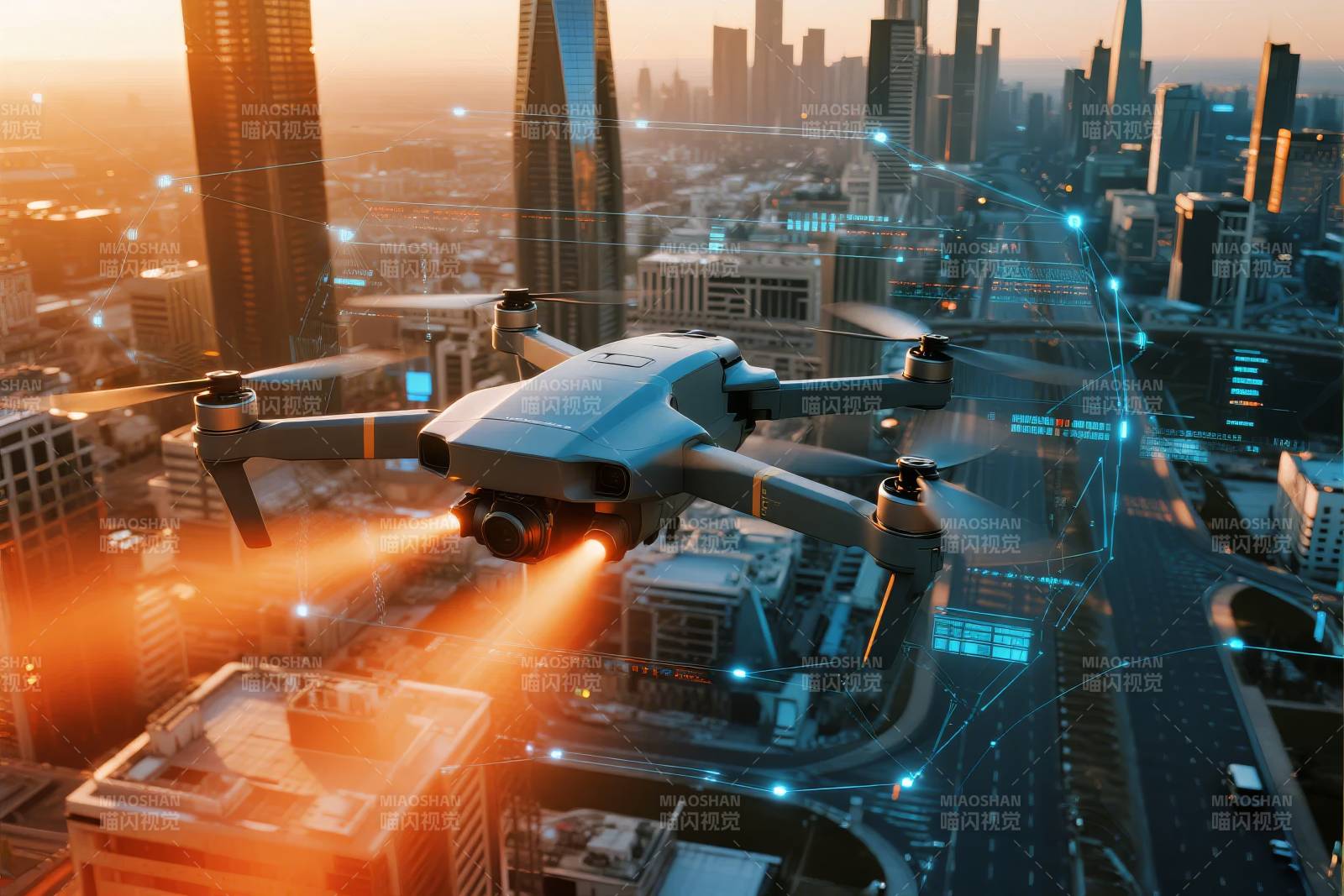 未来城市无人机图片