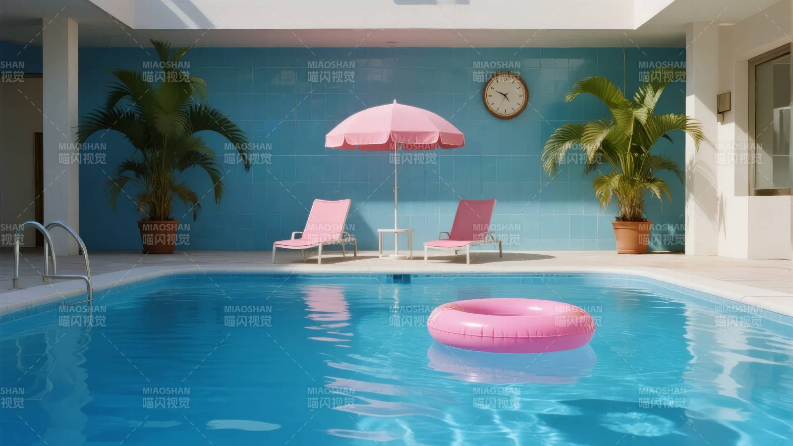 泳池休闲时光图片