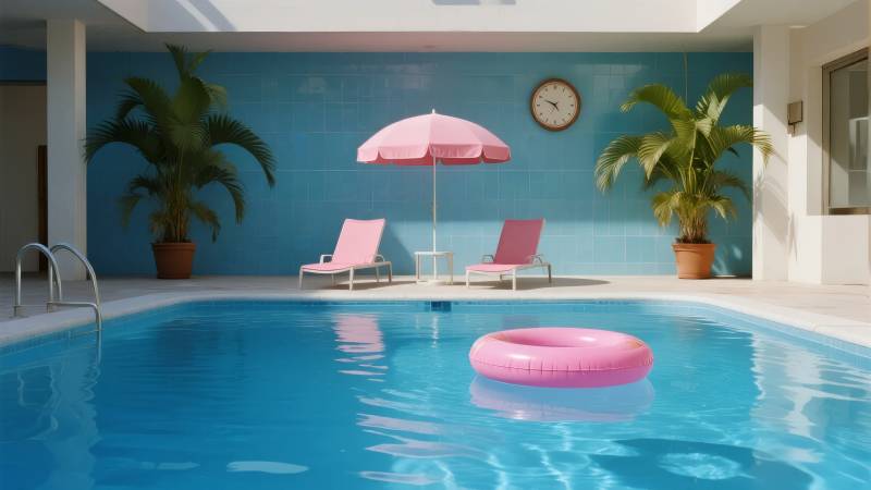 泳池休闲时光图片