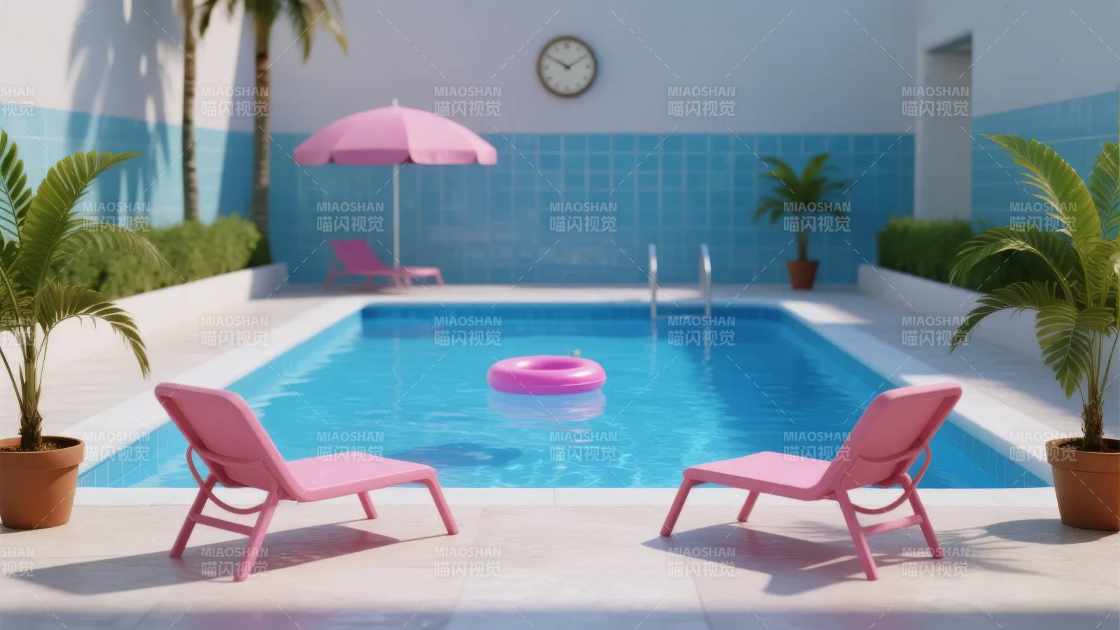 泳池休闲时光图片