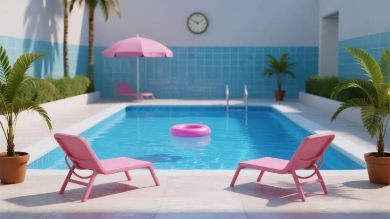 泳池休闲时光图片