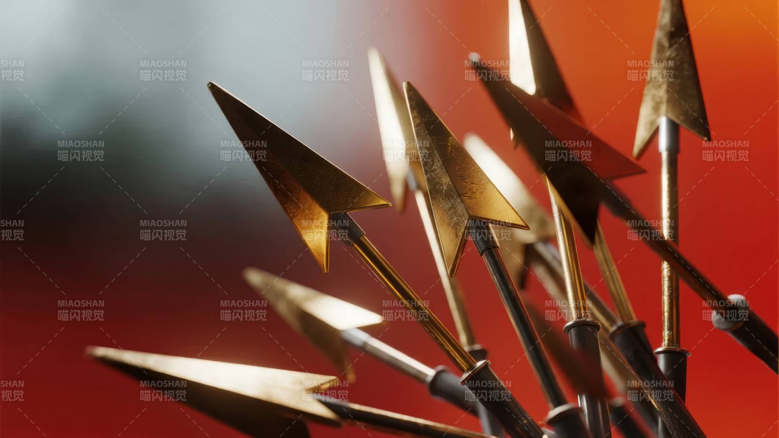 金色箭簇特写图片