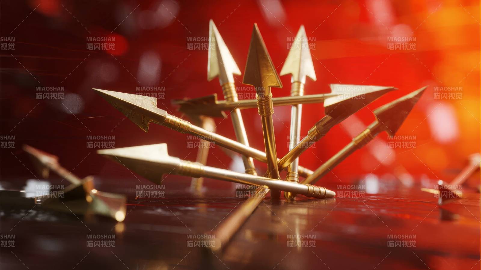 金色箭簇静立图片