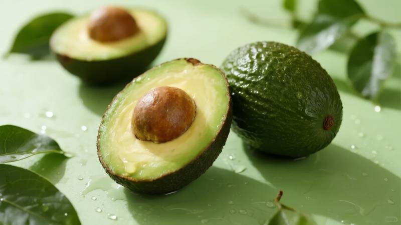 新鲜牛油果特写图片