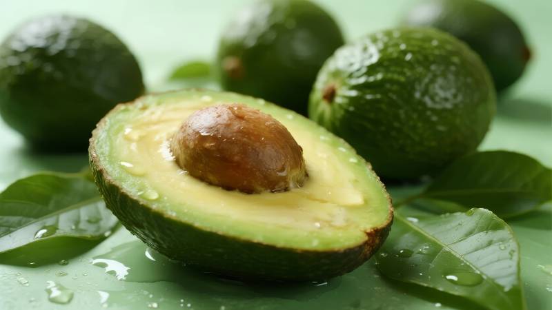 新鲜牛油果特写图片