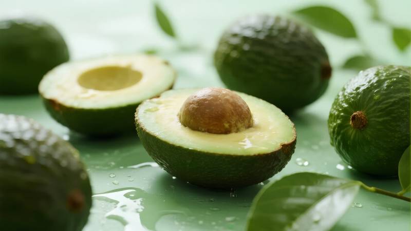 新鲜牛油果特写图片