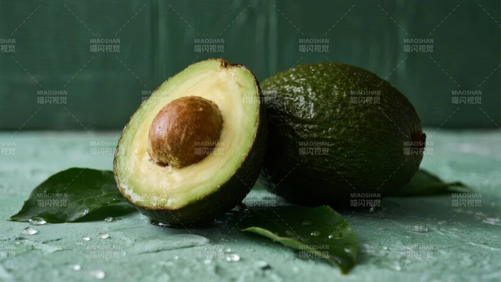 新鲜牛油果特写图片